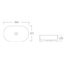 Kiora 500mm Pill Ceramic Above Counter Basin